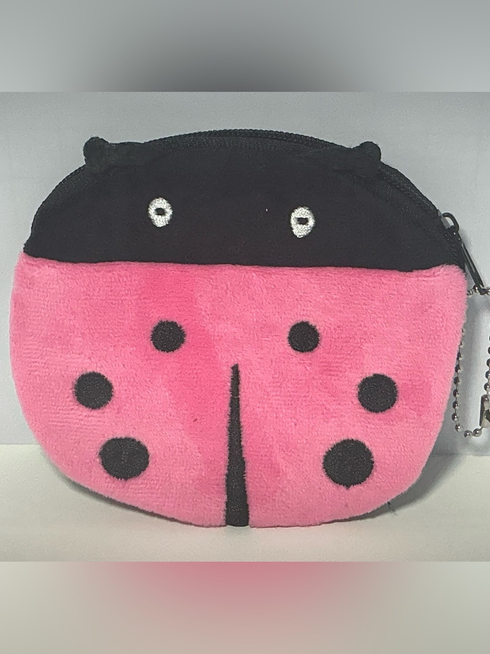 🐞 Pink Ladybug Plush Coin Purse Keychain Zipper Pouch